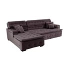 Ver imagem 5 de Sofá Orlando 2.40x1.70m com Chaise, Retrátil e Reclinável - Marrom