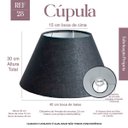 Ver imagem 2 de Cúpula Abajur Luminária Cônica 30x15x40cm de Tecido Algodão Soquete Nacional Ref 28