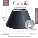 Ver imagem 2 de Cúpula de Abajur 30x15x40cm Tecido Algodão Soquete Nacional Ref 28