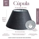 Ver imagem 1 de Cúpula Abajur Luminária Cônica 30x15x40cm de Tecido Algodão Soquete Nacional Cor Preto Ref 28