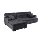 Ver imagem 5 de Sofá Orlando 2.40x1.90m com Chaise, Retrátil e Reclinável - Chumbo