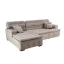 Ver imagem 4 de Sofá Orlando 2.40x2.10m com Chaise, Retrátil e Reclinável - Avelã
