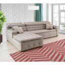 Ver imagem 5 de Sofá Orlando 2.40x2.10m com Chaise, Retrátil e Reclinável - Avelã