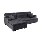 Ver imagem 4 de Sofá Orlando 2.40x2.10m com Chaise, Retrátil e Reclinável - Chumbo