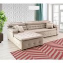 Ver imagem 4 de Sofá Orlando 2.40x2.10m com Chaise, Retrátil e Reclinável - Bege