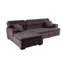 Ver imagem 5 de Sofá Orlando 2.40x2.10m com Chaise, Retrátil e Reclinável - Marrom