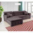 Ver imagem 4 de Sofá Orlando 2.40x2.10m com Chaise, Retrátil e Reclinável - Marrom