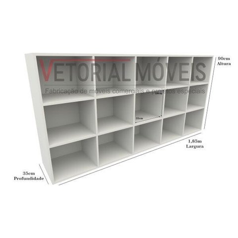 Balcão Armário Colmeia Horizontal 100%mdf Estante Prateleira
