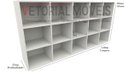 Ver imagem 1 de Balcão Armário Colmeia Horizontal 100%mdf Estante Prateleira