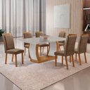 Ver imagem 7 de Mesa de Jantar Milena 180cm Tampo MDF Vidro Canto Copo com 6 Cadeiras Lorena Moderna Mobília