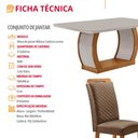 Ver imagem 2 de Mesa de Jantar Milena 180cm Tampo MDF Vidro Canto Copo com 6 Cadeiras Lorena Moderna Mobília