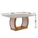 Ver imagem 5 de Mesa de Jantar Milena 180cm Tampo MDF Vidro Canto Copo com 6 Cadeiras Lorena Moderna Mobília
