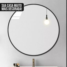 Espelho Redondo 60cm com Moldura Alumínio Preto - 8