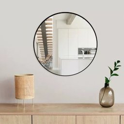 Espelho Redondo 60cm com Moldura Alumínio Preto - 2