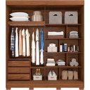 Ver imagem 3 de Guarda-Roupa Roupeiro Panan Ilheus 2 Portas 3 Gavetas com Espelho