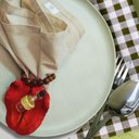 Ver imagem 4 de Kit 6 Porta Guardanapos Biojoias Artesanal Sementes de Gratidão Vermelho