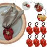 Kit 6 Porta Guardanapos Biojoias Artesanal Sementes de Gratidão Vermelho - 1