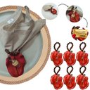 Ver imagem 1 de Kit 6 Porta Guardanapos Biojoias Artesanal Sementes de Gratidão Vermelho