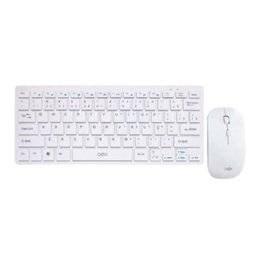Kit Teclado e Mouse Wireless Sem fio ULTRA SLIM Compacto Branco TM405 - OEX - 1