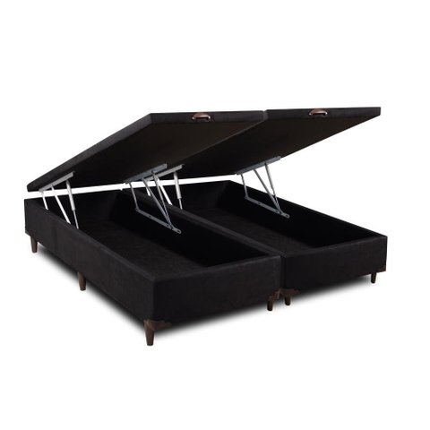 Cama Box Baú Queen 158x198x42 Califórnia Preto Sofá Casa
