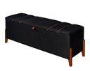 Ver imagem 1 de Recamier Baú Roma 1,50m Premium Sofá para Cama Casal Estilo Estofado Decorativo Cor Preto