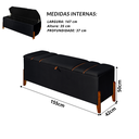 Ver imagem 7 de Recamier Baú Roma 1,50m Premium Sofá para Cama Casal Estilo Estofado Decorativo Cor Preto