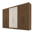 Ver imagem 2 de Guarda Roupa 6 Portas 4 Portas Ripadas Potente com Ripado 100% Mdf Brauna Off White - Móveis Europa
