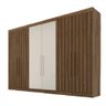 Guarda Roupa 6 Portas 4 Portas Ripadas Potente com Ripado 100% Mdf Brauna Off White - Móveis Europa - 2