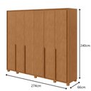 Ver imagem 2 de Guarda-Roupas Casal 6 Portas 8 Gavetas com Pés 100% MDF Imperatore - Lp - Rei de Casa Amendoa Clean