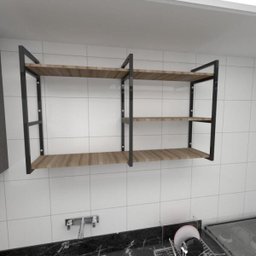 Prateleira Industrial para Cozinha - Aço Preto - 30cm - Modelo Ind14 - 1
