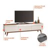 Rack Bancada para TV até 60 Polegadas 3 Gavetas Classic I04 Off White/Freijó - Mpozenato - 4