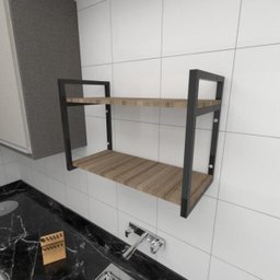 Prateleira Industrial para Cozinha - Aço Preto - 30cm - Modelo Ind01 - 1