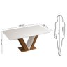 Mesa de Jantar Retangular Tampo Chanfrado Curvo Rute DJ Móveis Freijó/Off White - 6