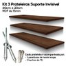 Kit 3 Prateleiras Amadeirada de Mdf 60x20 Suporte Invisível Arte na Arte Prateleira Amadeirada Supor - 9