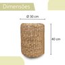 Puff de Fibra Natural Palha Taboa Redondo para Sala Nat87 - 6