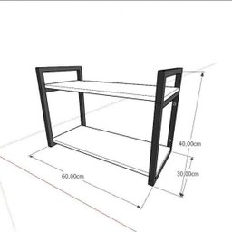 Prateleira Industrial para Cozinha - Aço Preto - 30cm - Modelo Ind01 - 2