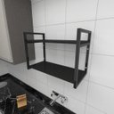 Ver imagem 1 de Prateleira Industrial para Cozinha - Aço Preto - 30cm - Modelo Ind01