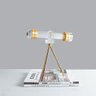 Telescópio Luneta Decorativo em Cristal com Base Dourada e Design Luxo - 38cm - 5