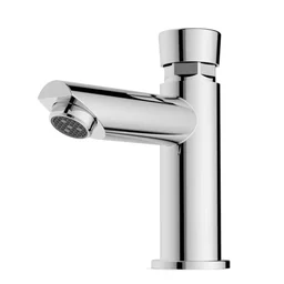 Torneira para Banheiro de Mesa Bica Baixa Fechamento Automático Ecopress Celite Cinza/Cromada - 4 Torneira para Banheiro de Mesa Bica Baixa Fechamento Automático Ecopress Celite Cinza/Cromada - 4