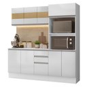 Ver imagem 2 de Armário de Cozinha Completa 100% Mdf 190cm Smart Branco Brilhante Madesa 01 Branco