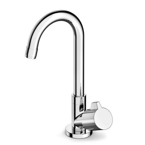 Torneira para Banheiro de Mesa Bica Alta Fit Celite Cinza/Cromado