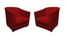 Ver imagem 1 de Kit 2 Poltronas Decorativa Biane Suede Vermelho Pés Cromado Mz Decor