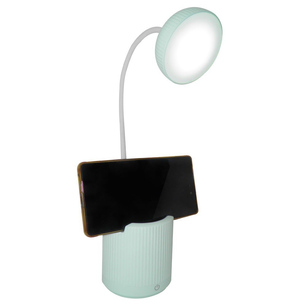 Luminária de Mesa Abajur Touch Screen LED Flexivel Recarregavel Articulada Suporte Celular Lâmpada - 5