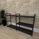 Ver imagem 1 de Mini Estante Industrial para Escritório - Aço Preto - 30cm - Modelo Ind14pep
