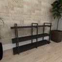 Ver imagem 1 de Mini estante industrial para escritório aço cor preto prateleiras 30 cm cor preto modelo ind12pep