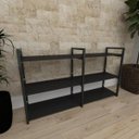 Ver imagem 1 de Mini Estante Industrial para Escritório - Aço Preto - 30cm - Modelo Ind11pep