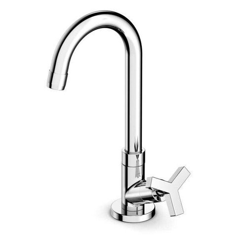 Torneira para Banheiro de Mesa Bica Alta Up Celite Cinza/Cromado