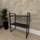 Ver imagem 1 de Mini Estante Industrial para Escritório - Aço Preto - 30cm - Modelo Ind08pep
