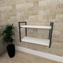 Ver imagem 1 de Mini estante industrial para escritório aço cor preto prateleiras 30cm cor branca modelo ind01bep