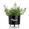 Vaso Autoirrigável Médio Preto 16cm X 14cm Letreiro Orégano - 1